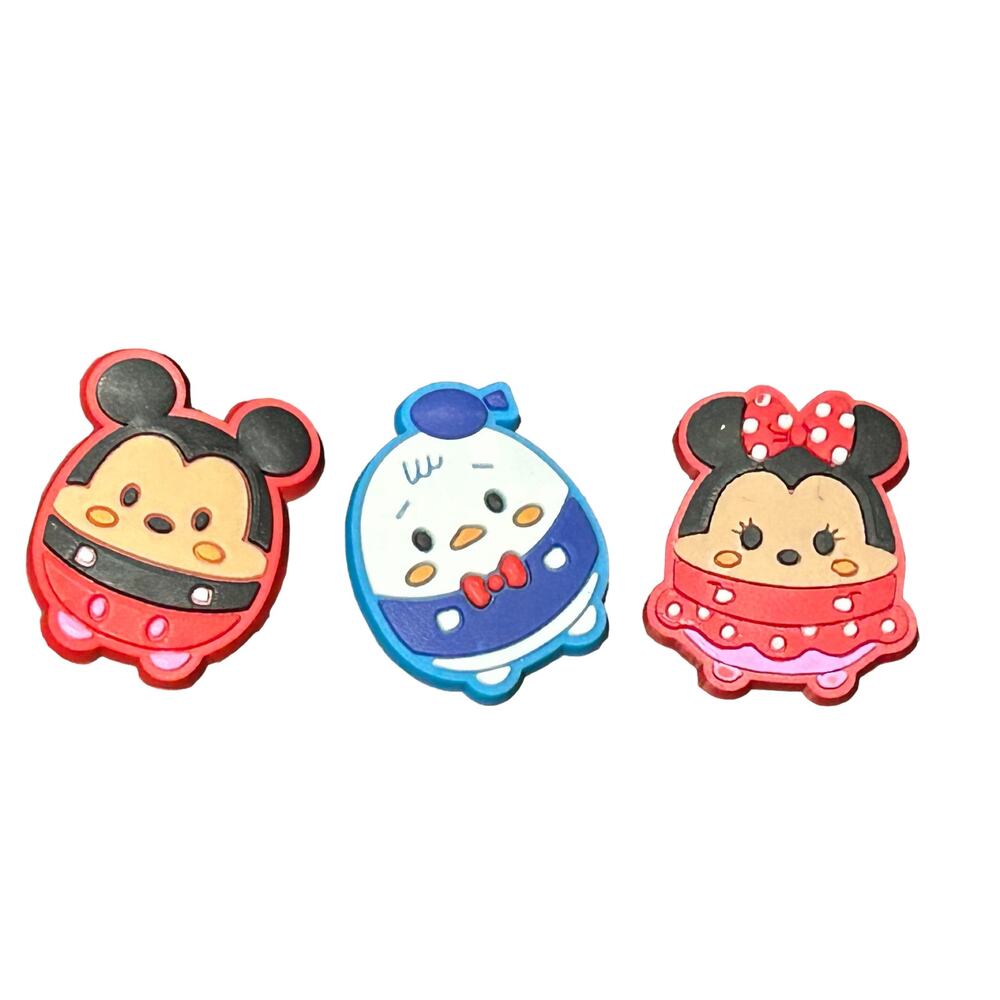 Mickey Minnie Mouse Duck Silicone Crocs Shoe Bogg Bag Set of 3 Charms